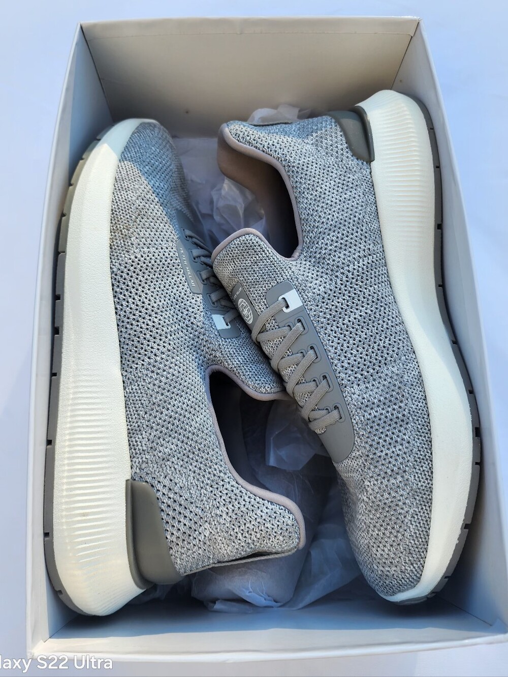 Peter Millar Hyperlight Apollo Gray Knit Slip On Sneakers Mens Size US 8.5 - Picture 2 of 13